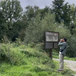 homme qui regarde a travers des jumelles