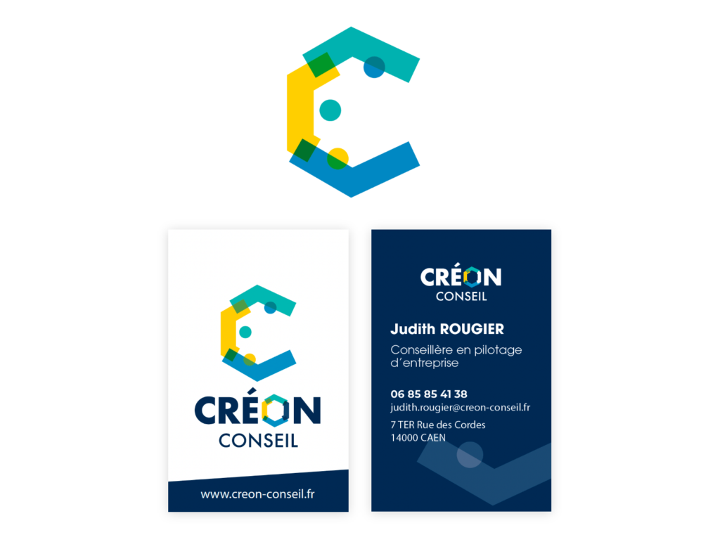Création du logo pour une entreprise de conseil en pilotage et gestion de PME TPE, création logo, et carte de visite : Creon Conseil